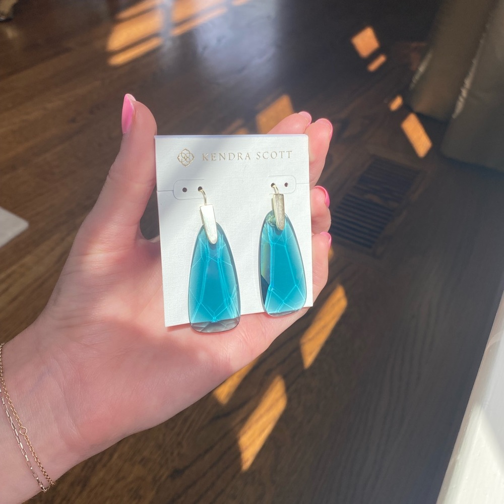 Kendra Scott Blue and Gold Earrings